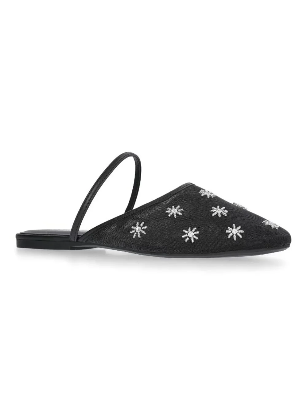NEW Weekend Academy Girls Beaded Mesh Slip On Shoes Black 3